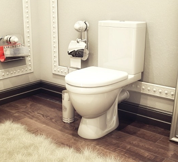 Унитаз-компакт ROSA Неро, белый, горизонтальный выпуск, нижний подвод, крышка дюропласт, микролифт